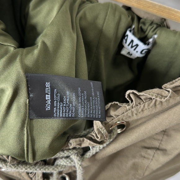 AM GIA Green Off Shoulder Puff Sleeve Lace Up Corset Cropped Crop Top M - Picture 8 of 10